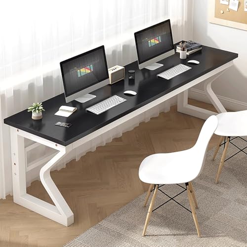 Schreibtisch im Heimbüro Moderner Computertisch Metallgestell Holzplatte Schminktisch & Schreibtisch Kombi for Homeoffice und Gaming(3,120x80cm/47x31.5in) von Generic