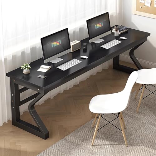 Schreibtisch im Heimbüro Moderner Computertisch Metallgestell Holzplatte Schminktisch & Schreibtisch Kombi for Homeoffice und Gaming(4,140x80cm/55x31.5in) von Generic