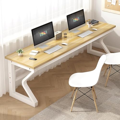 Schreibtisch im Heimbüro Moderner Computertisch Metallgestell Holzplatte Schminktisch & Schreibtisch Kombi for Homeoffice und Gaming(5,140x80cm/55x31.5in) von Generic