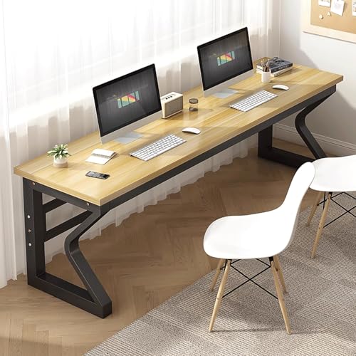 Schreibtisch im Heimbüro Moderner Computertisch Metallgestell Holzplatte Schminktisch & Schreibtisch Kombi for Homeoffice und Gaming(6,140x80cm/55x31.5in) von Generic