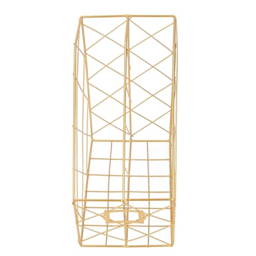 Schreibtischmagazinregal, Einfacher Geometry Desk Magazine Halter Multifunktional für den Ordner (2 Fächer Gold) von Generic