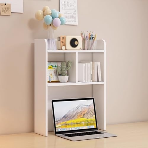 Schreibtischregal, Schreibtischablage mit Platzsparendem Design Stabil und Langlebig, Höhenverstellbarer Offener Desk Shelf for Dorm Haus und Büro(White,80X20X90) von Generic