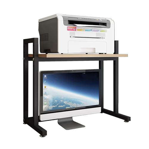 Schreibtischregal Klein Offene Fächer Tischregal Schreibtisch Computer 65 cm Höhe Schreibtisch Regalaufsatz for Office Home Dormitory(Black,60cm) von Generic