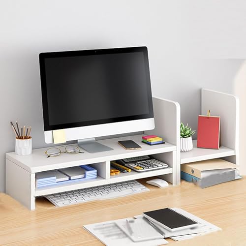 Schreibtischregal Organizer Holz Ausgestattet Mit Erhöhtem Monitorständer, Erhöhung Der Tiefe Für Mehr Stauraum, Desktop-Regal Für Home Office Schreibtisch Schreiben Gaming Studie, White, C Schreibtischregal Organizer Holz Ausgestattet Mit Erhöhtem Monitorständer, Erhöhung Der Tiefe Für Mehr Stauraum, Desktop-Regal Für Home Office Schreibtisch Schreiben Gaming Studie, White, C von Generic
