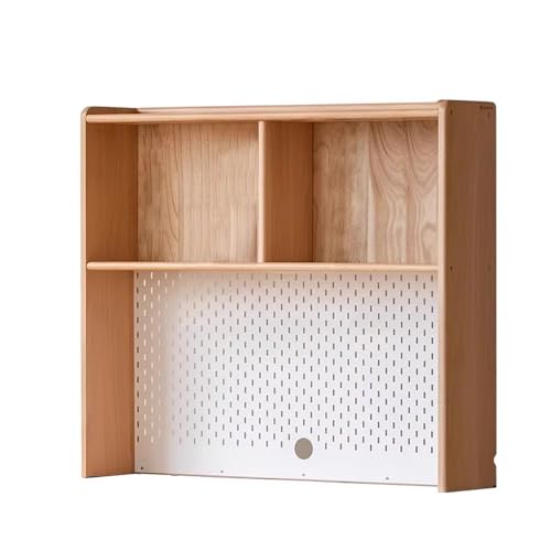 Schreibtischregal aus Hochwertigem Holz, mit Einer Magnetischen LED-Leuchte und einem Kippfesten Gerät, Desk Shelf for Home Office Dorm(98x22x86) von Generic