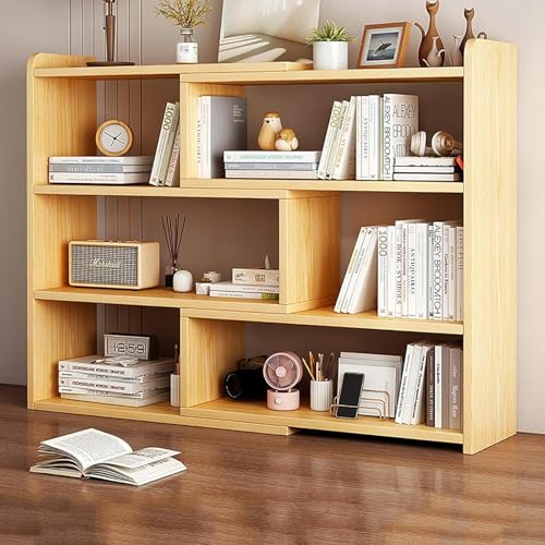 Schreibtischregale Aus Holz Verstellbares Desktop-bücherregal Freistehendes Kleines Bücherregal Bürobedarf Aufbewahrung Display Regal Schreibtisch Tidy Organizer, D, 40-80 * 17 * 80 von Generic