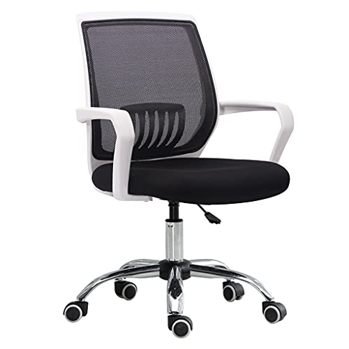 Schreibtischstuhl, Bürostuhl, Netz-Schreibtischstuhl, ergonomischer Computerstuhl mit Lordosenstütze, Verstellbarer Chefsessel, rollende Drehstühle, Computerstuhl (Farbe: Schwarz) Stabilize von YRPEVFGAS