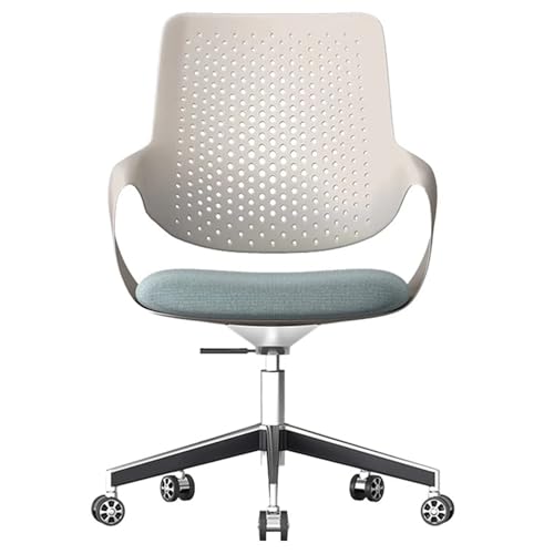 Schreibtischstuhl mit Rollen und Lendenwirbelstütze, Bürostuhl Ergonomisch mit Mittlerer Rückenlehne und Armlehnen, Gepolsterter Netzsitz, Starke Tragfähigkeit(Gray) von Generic