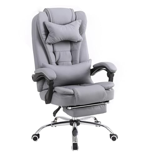 Schreibtischstuhl mit hoher Rückenlehne für Büro/Schlafzimmer/Gaming Schreibstudie Armlehnen Atmungsaktive verstellbare Fußstütze 360° frei drehbarer Executive Work Chair von Generic