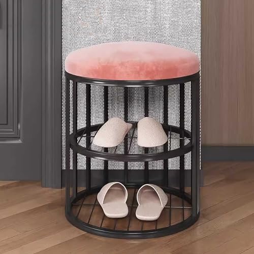 Schuhaufbewahrungsbank Organizer Eingangsbereich Halle mit für kleine Räume Rack mit rundem Sitzhocker für Schlafzimmer Eingang von Generic
