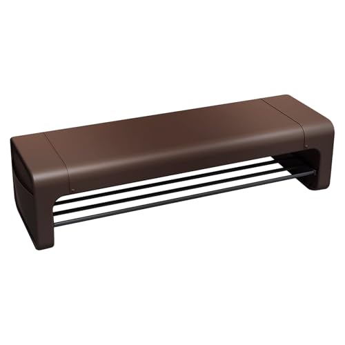 Schuhbank for Den Eingangsbereich Bank Aus Massivholz mit Kissen Trägt Bis Zu 150 Kg mit Leder Umwickelt Platzsparend Moderner Stil for Wohnzimmer, Schlafzimmer, Flur(Brown,100cm) von Generic
