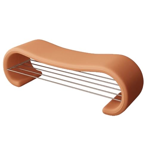 Schuhbank mit sitzfläche Shoe Rack Cabinet gepolsterte Sitzbank mit Gitterablage schuhschrank schmal Schuhregal mit 2 Ebenen for Eingangsbereich, Flur, Wohnzimmer(Khaki,80cm) von Generic