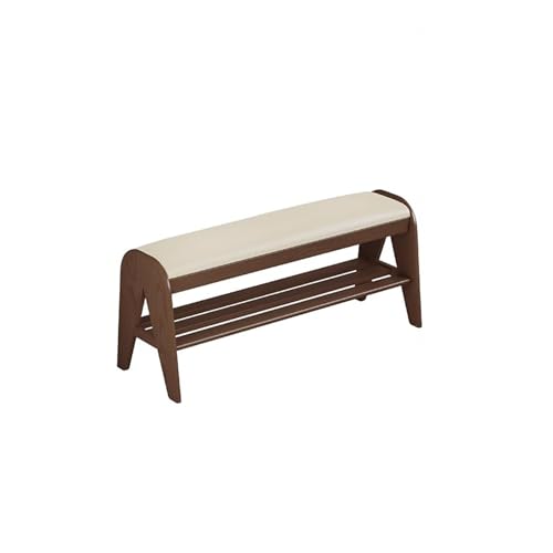 Schuhregal, Schuhbank für den Eingangsbereich mit Lederkissen, schmaler Schuhschrank, für Eingangsbereiche, Flure und Schränke (100 x 35 x 42 cm) von Generic