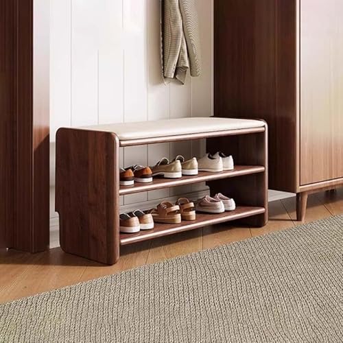 Schuhregal mit Kissen, 2-stufige Bank mit Stauraum, Schuhbank for Eingang, Flur, Schlafzimmer, Wohnzimmer(A,80CM) von Generic