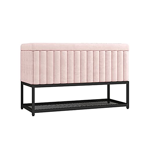 Schuhregalhocker, Samt-Schuhaufbewahrungsbank mit Metallregal, moderner Eingangsbereich und Ottoman-Sitz, luxuriöses Regal für Schuhe, 99 x 48 x 35 cm Schuhregalhocker, Samt-Schuhaufbewahrungsbank mit Metallregal, moderner Eingangsbereich und Ottoman-Sitz, luxuriöses Regal für Schuhe, 99 x 48 x 35 cm von Generic