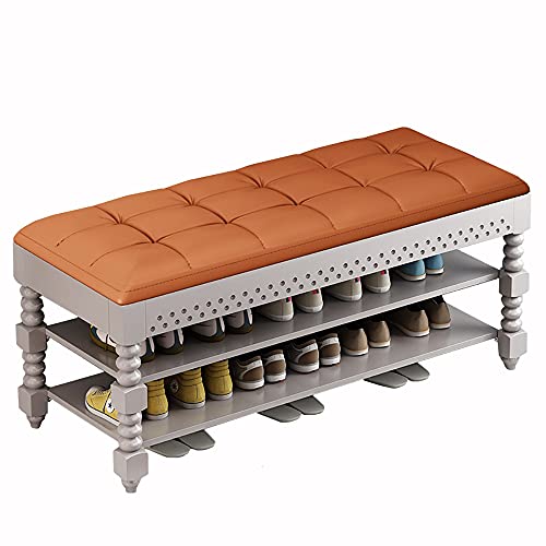 Schuhregalhocker, Schuhbank für den Eingangsbereich mit Kissen und Stauraum, 2-stufiger Schuhregal-Organizer aus Holz für Wohnzimmer, Schlafzimmer, Flur, einfache Montage, maximale Tragkraft Schuhregalhocker, Schuhbank für den Eingangsbereich mit Kissen und Stauraum, 2-stufiger Schuhregal-Organizer aus Holz für Wohnzimmer, Schlafzimmer, Flur, einfache Montage, maximale Tragkraft von Generic