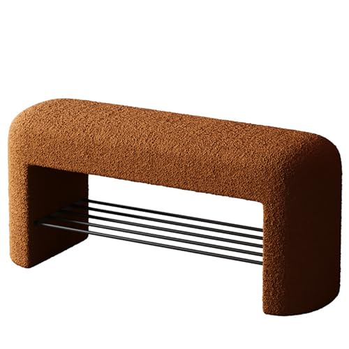 Schuhregalhocker, gepolsterte Schuhbank mit Ablage, Eingangsbereich, Wohnzimmer, Schlafzimmermöbel, Braun/Schwarz, 100 cm Schuhregalhocker, gepolsterte Schuhbank mit Ablage, Eingangsbereich, Wohnzimmer, Schlafzimmermöbel, Braun/Schwarz, 100 cm von Generic