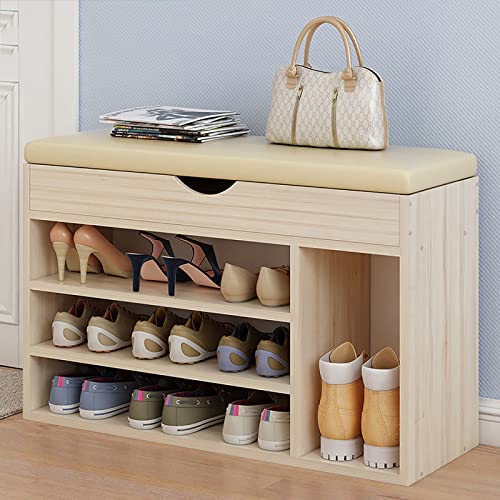 Schuhregalhocker Schuhbank aus Holz mit verstecktem Staufach Schuhregal für den Eingangsbereich mit gepolstertem Sitz für Stiefel Schuhschrank nizer Schuhregalhocker Schuhbank aus Holz mit verstecktem Staufach Schuhregal für den Eingangsbereich mit gepolstertem Sitz für Stiefel Schuhschrank nizer von Generic