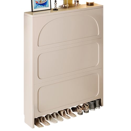 Schuhschrank 17/24cm Schmaler Schrank Schuhschrank Verstellbare Regale 34cm Tiefe Regale Schuhaufbewahrung für Den Eingangsbereich, Schmaler Schuhregalschrank(60 * 24 * 118cm) von Generic