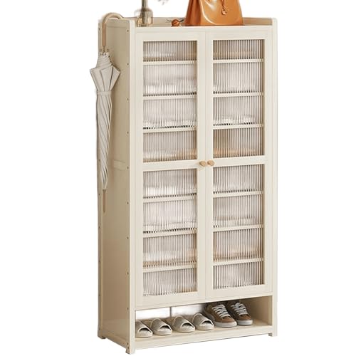 Schuhschrank 360° Staubdichtes Design Mehrzweckschrank 32cm Breites Staufach Acryltüren Shoe Rack Platzsparender Schuhkipper für Diele, Flur, Garderobe(60 * 32 * 137cm) von Generic