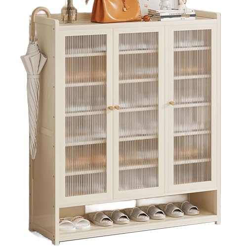 Schuhschrank 360° Staubdichtes Design Mehrzweckschrank 32cm Breites Staufach Acryltüren Shoe Rack Platzsparender Schuhkipper für Diele, Flur, Garderobe(90 * 32 * 107cm) von Generic