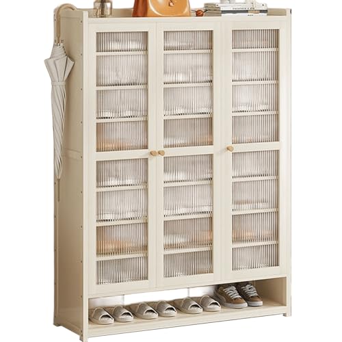 Schuhschrank 360° Staubdichtes Design Mehrzweckschrank 32cm Breites Staufach Acryltüren Shoe Rack Platzsparender Schuhkipper für Diele, Flur, Garderobe(90 * 32 * 137cm) von Generic