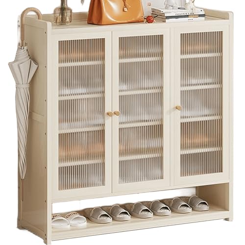 Schuhschrank 360° Staubdichtes Design Mehrzweckschrank 32cm Breites Staufach Acryltüren Shoe Rack Platzsparender Schuhkipper für Diele, Flur, Garderobe(90 * 32 * 90cm) von Generic