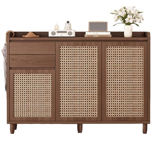 Schuhschrank Hoch Chuhregal für Den Eingangsbereich 2 Schubladen 32cm Zusätzlicher Stauraum Shoe Rack Platzsparendes Schuhablage für Diele, Flur, Garderobe(Brown) von Generic