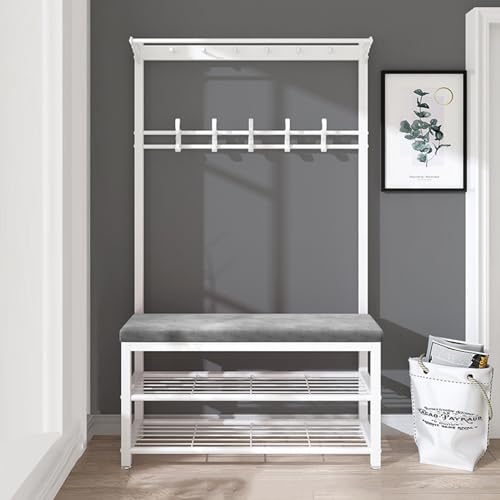 Schuhschrankbank, Industriegarderobe mit Schuhaufbewahrung, freistehender Garderobenständer mit Bankhaken und Regal für die Organisation von Eingangsbereich und Flur Schuhschrankbank, Industriegarderobe mit Schuhaufbewahrung, freistehender Garderobenständer mit Bankhaken und Regal für die Organisation von Eingangsbereich und Flur von Generic