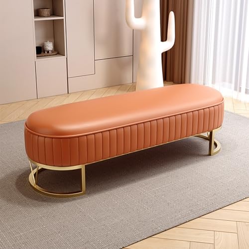Schuhschrankbank, Schuhregalbank, Fußbank fürs Bett, gepolsterte Lange Fenstersofabank aus Pu-Leder mit goldenen Beinen, Eingangsfußstütze für Eingang, Flur, Schlafzimmer, Wohnzimmer, hält 1 Schuhschrankbank, Schuhregalbank, Fußbank fürs Bett, gepolsterte Lange Fenstersofabank aus Pu-Leder mit goldenen Beinen, Eingangsfußstütze für Eingang, Flur, Schlafzimmer, Wohnzimmer, hält 1 von Generic