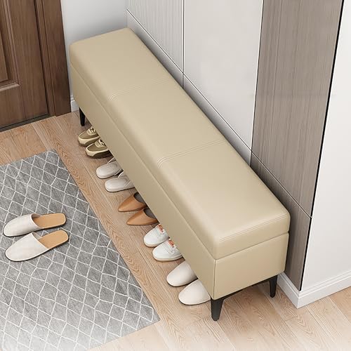 Schuhschrankbank Stilvolle Schuhaufbewahrungsbank Mit Schuhfach Perfekt Für Schlafzimmer Oder Eingangsbereich Beige 130X40X43Cm von Generic