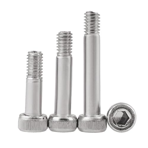 Schulterschrauben M2 M2,5 M3 M4 304 Edelstahl Halbzahnschrauben Innensechskant-Zylinderkopf-Gewindebolzen 10/20/50 Stück(M3x16mm-20pcs) von Generic