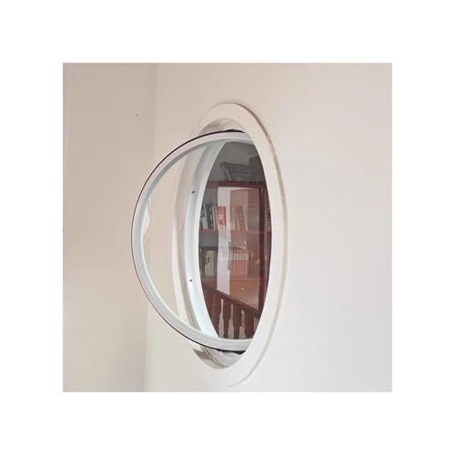 Schuppenfenster Haushalt 360 ° Drehfenster, Rundes Schuppenfenster Mittelachse Drehfenster, Klares Kellerglas-Bullauge Mit Kreisförmigem Gehärtetem Glas, Für Spielhaus(White,100cm/39.3in) von Generic