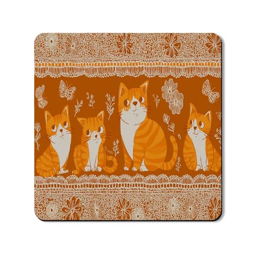 Schutzmatte für Waschmaschinen, niedliches Katzen-Design, orangefarbenes Vintage-Katzen-Design, charmante Gummi-Anti-Rutsch-Matten für Waschküche, 61 x 61 cm Schutzmatte für Waschmaschinen, niedliches Katzen-Design, orangefarbenes Vintage-Katzen-Design, charmante Gummi-Anti-Rutsch-Matten für Waschküche, 61 x 61 cm von Generic