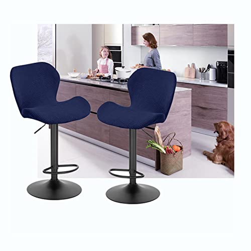 Schwarz 2 Stück Barhocker-Hussen 4/2er Set mit drehbarer Rückenlehne, Nordic Curved Barhocker, Husse Hochstuhl für Küche Esszimmer Schwarz 2 Stück Barhocker-Hussen 4/2er Set mit drehbarer Rückenlehne, Nordic Curved Barhocker, Husse Hochstuhl für Küche Esszimmer von Generic