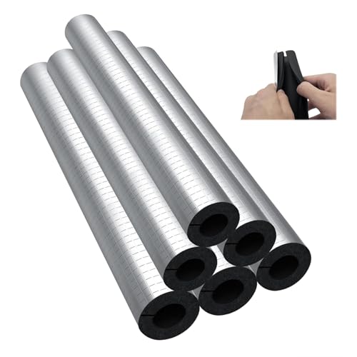 Schwarz Rohrisolierung Wetterfeste Isolierung Rohr, Innendurchmesser 16-114mm, Dicke 10-30mm Kautschuk Isolierschlauch mit Alufolie für Außen und Innenbereich(22mm*30mm*0.95m) von Generic