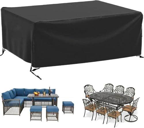 Schwarze Gartenmöbelabdeckung Für Den Außenbereich 340x270x70cm Rechteckige Terrassen-Set-Abdeckung Mit Pu-Beschichtung Für Staubdichten Anti-uv-Schutz Reißfestes Oxford, Black, 300x200x100cm(LxBxH) Schwarze Gartenmöbelabdeckung Für Den Außenbereich 340x270x70cm Rechteckige Terrassen-Set-Abdeckung Mit Pu-Beschichtung Für Staubdichten Anti-uv-Schutz Reißfestes Oxford, Black, 300x200x100cm(LxBxH) von Generic
