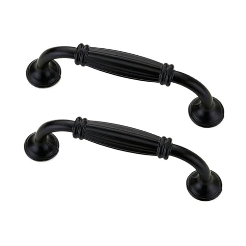 Schwarze Küchenschrankgriffe, 96–192 mm Lochmitte, Schrankgriffe, Schubladengriffe for Schränke, Kleiderschränke, Badezimmer, Edelstahl, 2er-Pack(C-96mm pitch) von Generic