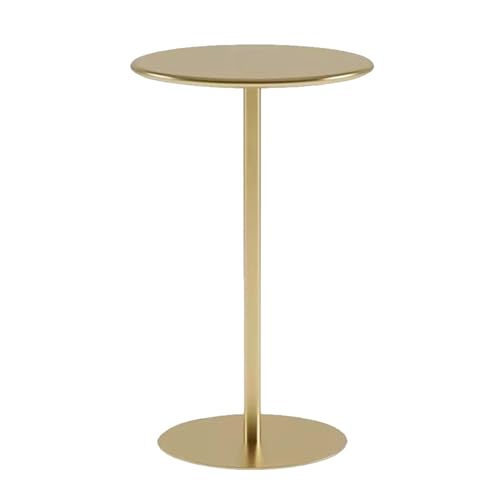 Schwarzer runder Bartisch mit goldenem Sockel - hoher Bistro Pub Esstisch für Home Office & Küche Runder Cocktailtisch für den Innen- und Außenbereich 70x70x104cm von Generic