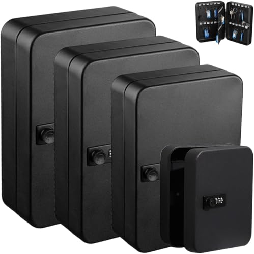 Schwarzes Zahlenschloss Schlüssel Schrank Schlüsselschloss Box Wandhalterung Schlüssel Safe Aufbewahrung Schließfach Mit Und Tag Für Garage Office Home Key Keeper Box, 6 Bits von Generic