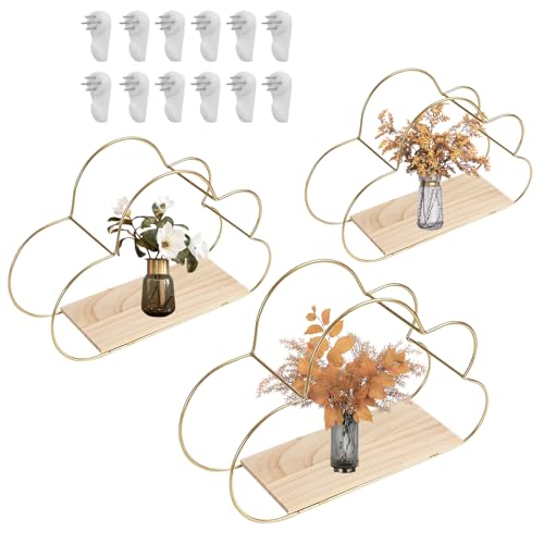 Schwebende Regale - Cloud Wandregal Mit Schwebenden Regalbrettern - 3 Teile Modernes Regalsystem Aufbewahrung, Wohndeko für Wohnzimmer, Badezimmer & Kinderzimmer von Generic
