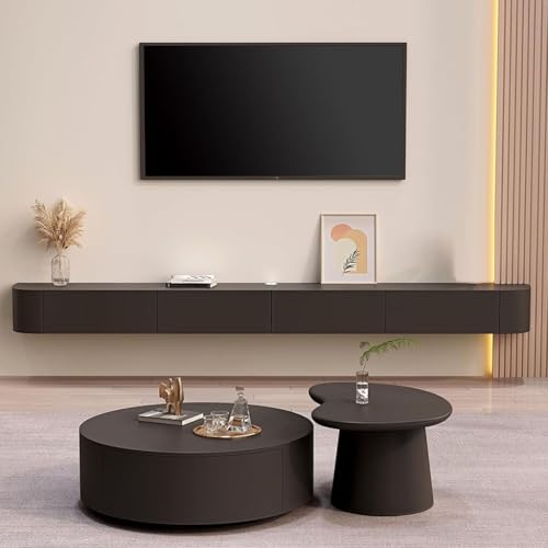 Schwebender TV-Ständer Hänge-TV-Schrank Moderne Flip-Down-Tür Wandmontage Mit Kabellöchern Moderne Unterhaltungsmedien Konsole Center Für Wohnzimmer Konsole Unterhaltungsregal(Schwarz,140*20*24CM) Schwebender TV-Ständer Hänge-TV-Schrank Moderne Flip-Down-Tür Wandmontage Mit Kabellöchern Moderne Unterhaltungsmedien Konsole Center Für Wohnzimmer Konsole Unterhaltungsregal(Schwarz,140*20*24CM) von Generic