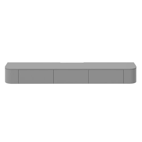 Schwebender TV-Ständer Hängender TV-Schrank 120-300cm Modern Flip-Down-Door Wandmontierter Schwebender TV-Ständer Holzunterschrank Odern Entertainment Unit Storages(Grey,300 * 20 * 24CM) von Generic