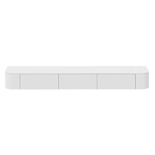 Schwebender TV-Ständer Hängender TV-Schrank 120-300cm Modern Flip-Down-Door Wandmontierter Schwebender TV-Ständer Holzunterschrank Odern Entertainment Unit Storages(White-A,280 * 20 * 24CM) von Generic