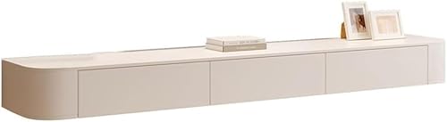 Schwebender TV-Ständer Schwebende Regale Mit 3 Türen Wandmontierter TV-Schrank Holz-Entertainment-Medienkonsole, Großer Stauraum of(Color:140 * 24 * 20cm) von Generic