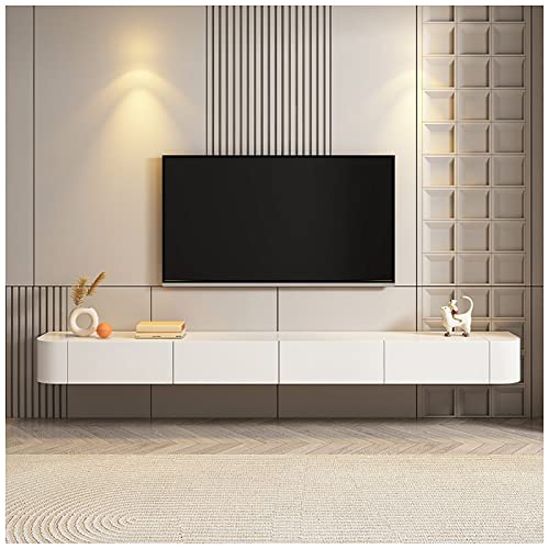 Schwebendes TV-Wandregal, Wandregal, Multimediakonsole für Schlafzimmer, Wohnzimmer, Spielzimmer, Weiß, 200 cm Schwebendes TV-Wandregal, Wandregal, Multimediakonsole für Schlafzimmer, Wohnzimmer, Spielzimmer, Weiß, 200 cm von Generic