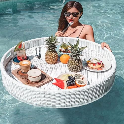 Schwebendes Tablett Rundes Serviertablett Für Schwimmer, Für Sandbänke, Spas Und Partys, Pool-Serving-getränke, Brunch, Essen Auf Dem Wassertisch, Apricot, 60cm Schwebendes Tablett Rundes Serviertablett Für Schwimmer, Für Sandbänke, Spas Und Partys, Pool-Serving-getränke, Brunch, Essen Auf Dem Wassertisch, Apricot, 60cm von Generic