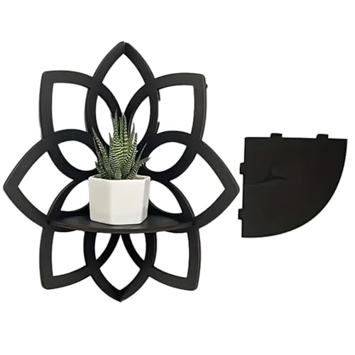 Schweberegale für die Wand, schwebende Regale aus Holz | Eckregal in Form von hohl | Ausstellungsständer, dekorative Aufbewahrungsregale für Büro, Flur, Schlafzimmer von Generic