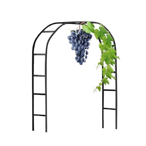 Schwer Rosenbogen Verzinkt Gartenbogen Pergola aus Metall Stabil Hochzeitsbogen Rankgitter, Torbogen Rankhilfe für Kletterpflanzen 120cm 140cm 180cm 200cm 240cm 280cm(Black,W1.4 x H2.30m) von Generic