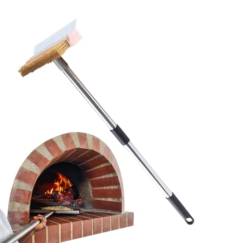 Schwere Pizzaofen Bürste - BBQ Grillschaber, langlebige Keramikreinigungswerkzeug, lange Griff-Peelings | Outdoor Grate Cleaner für Bakers Küche Patio Kochen Klasse Reisen von Generic